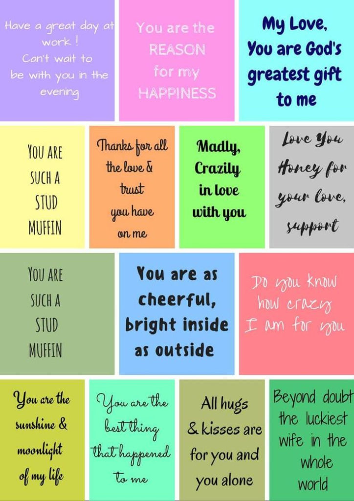 Sweet Romantic Love Notes For Your Husband Free Printable