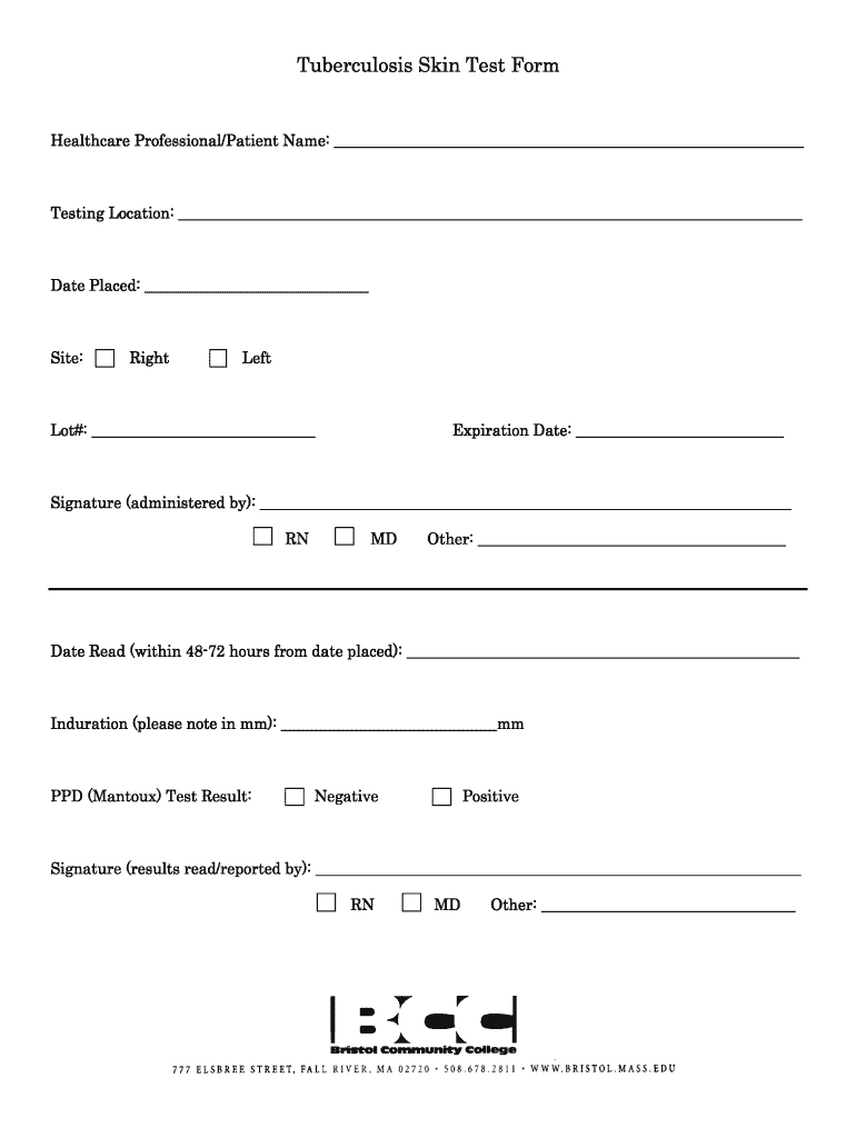 Tb Test Form Fill Online Printable Fillable Blank 