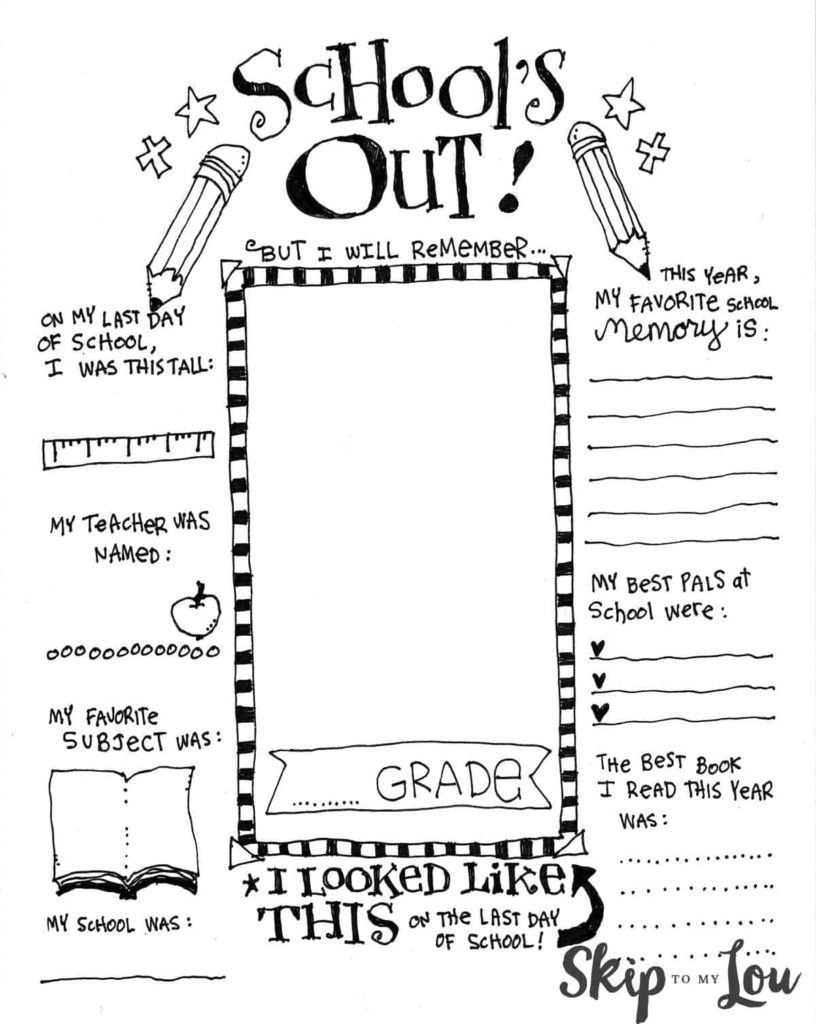 The Coolest FREE Printable End Of School Coloring Page