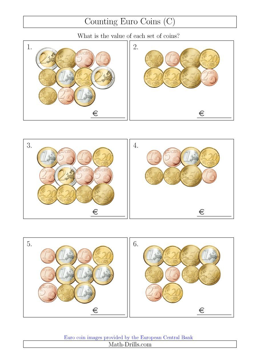Euro Worksheets Printable