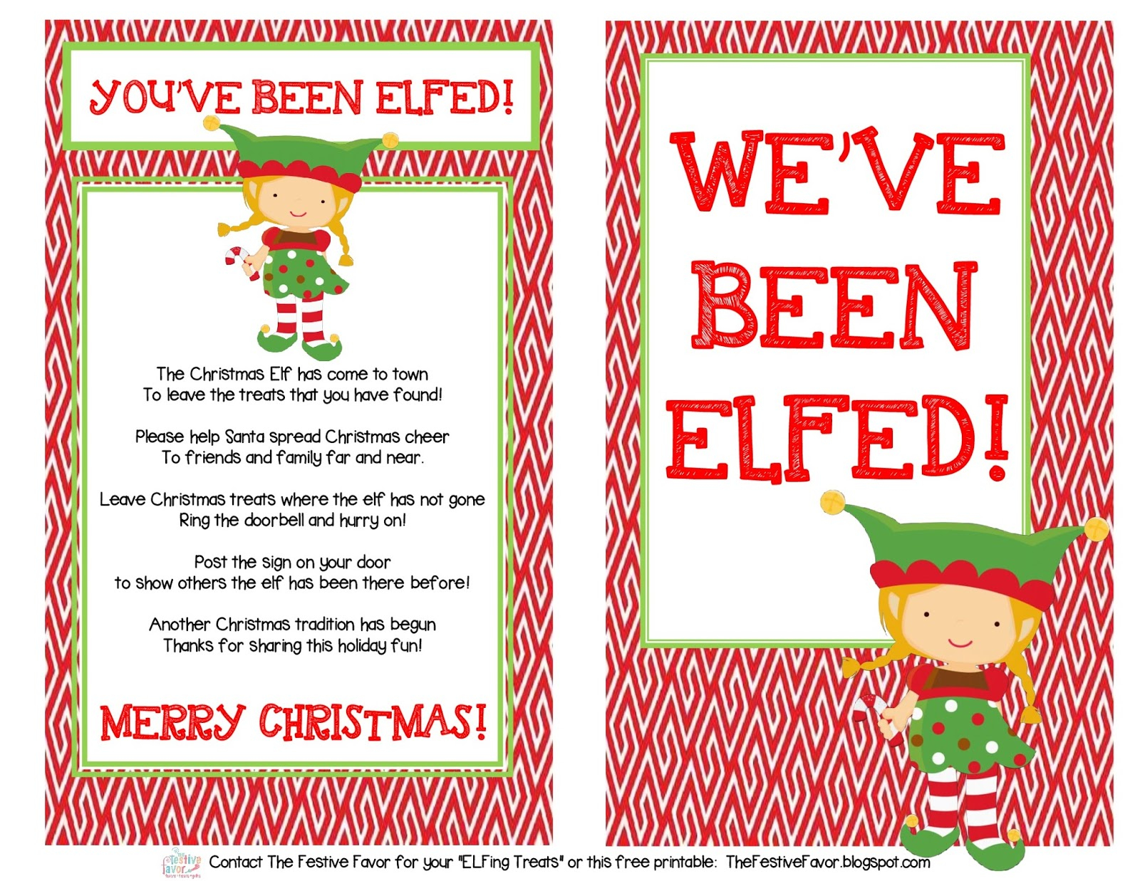 The Festive Favor You ve Been Elfed Free Printable 
