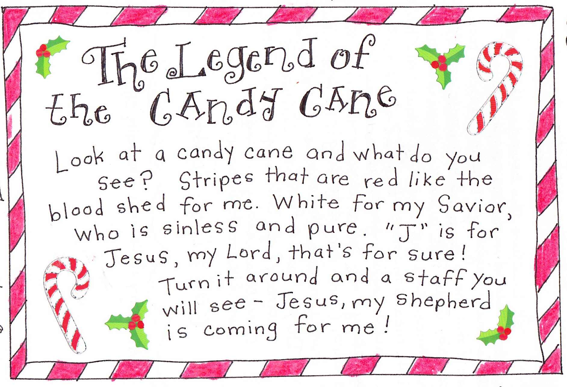 The Legend Of The Candy Cane FREE Printable Happy 