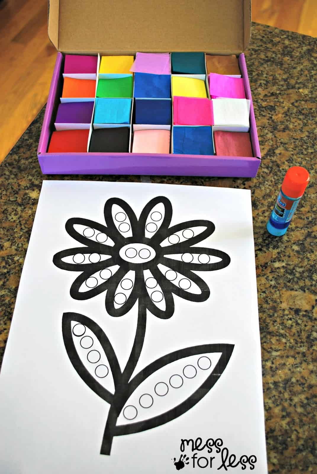 Tissue Paper Flower Art Activity Mess For Less