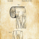 Toilet Paper Patent Patent Print Wall Decor Bathroom