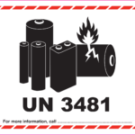 UN 3481 Battery Labels 126mm X 110mm Limpet Labels