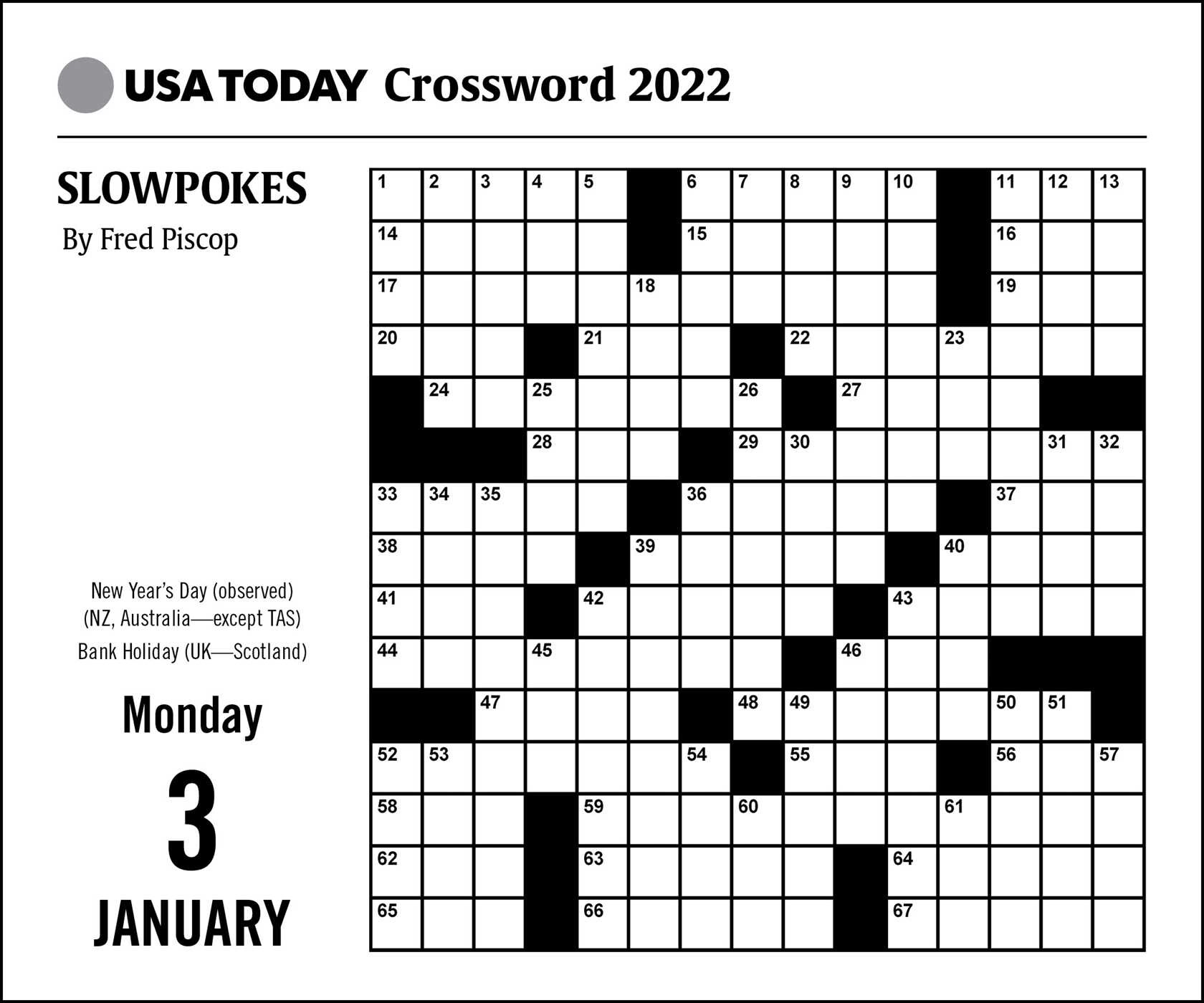 USA Today Crossword Puzzles 2025 Day to Day Calendar 