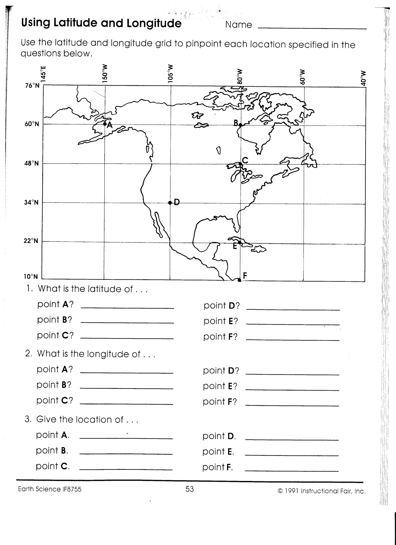 Using Latitude And Longitude Worksheet In 2021 Social 