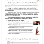 William Shakespeare Reading Comprehension Worksheets