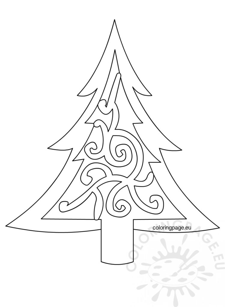 Xmas Tree Template Printable Coloring Page