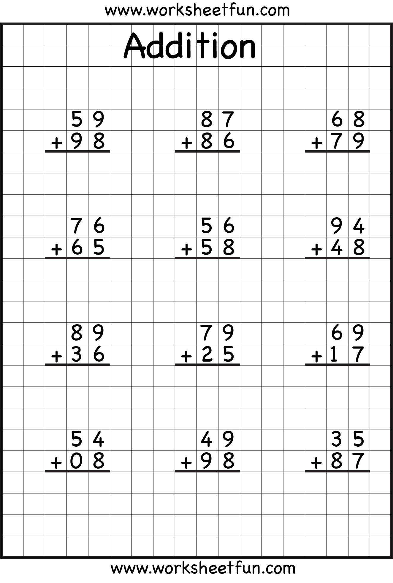 16 Best Images Of Double Digit Addition Printable 