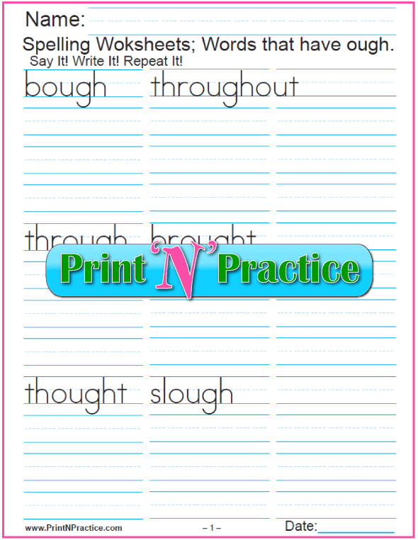 44 Phonics Worksheets Practice Phonics Words Copywork