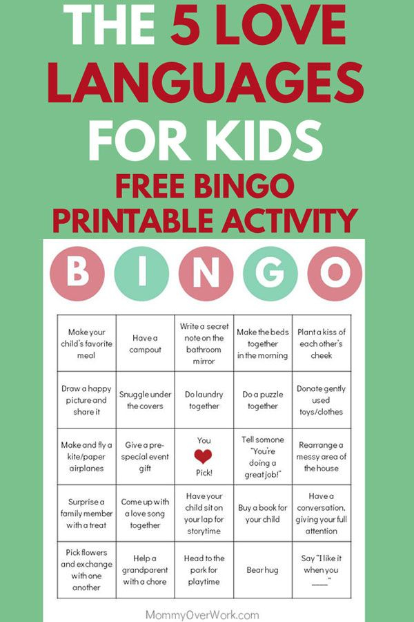 5 Love Languages For Kids 100 I LOVE YOU S FREE 