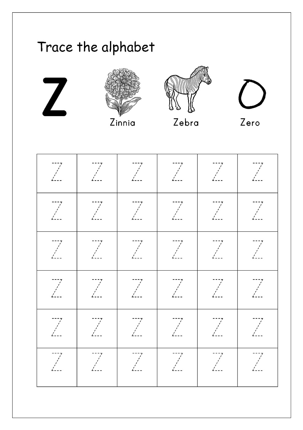 Alphabet Letter Z Worksheets For Preschool 101 Activity