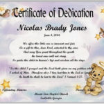 Baby Dedication Certificate Template Birth Certificate