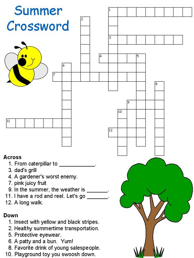 Crossword Puzzles For Children Activity Shelter