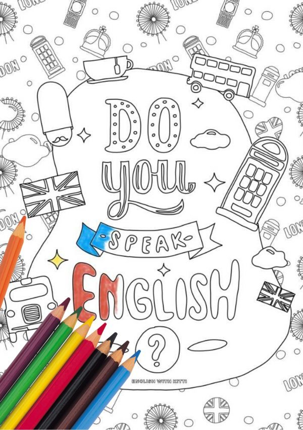 Do You Speak English Coloring Page English With Kitti