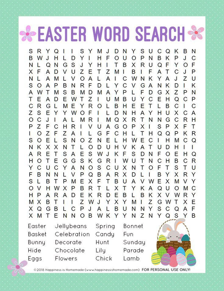 Easter Word Search Printable This Cute Easter Word 