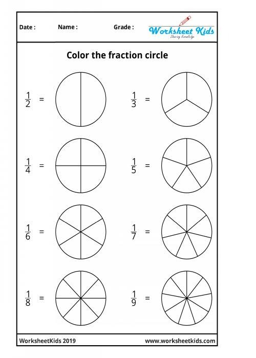 Fractions Worksheets For Grade 1 Worksheets Master