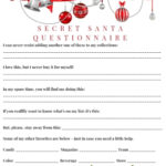 FREE 5 Secret Santa Questionnaire For Adults In PDF