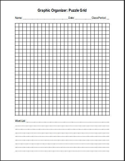 Free Printable Blank Word Search Puzzle Grid Student 