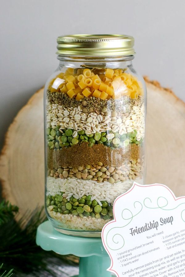 Friendship Soup In A Jar A Christmas Gift In A Mason Jar