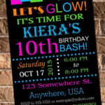 Glow Party Invitations Free Printable