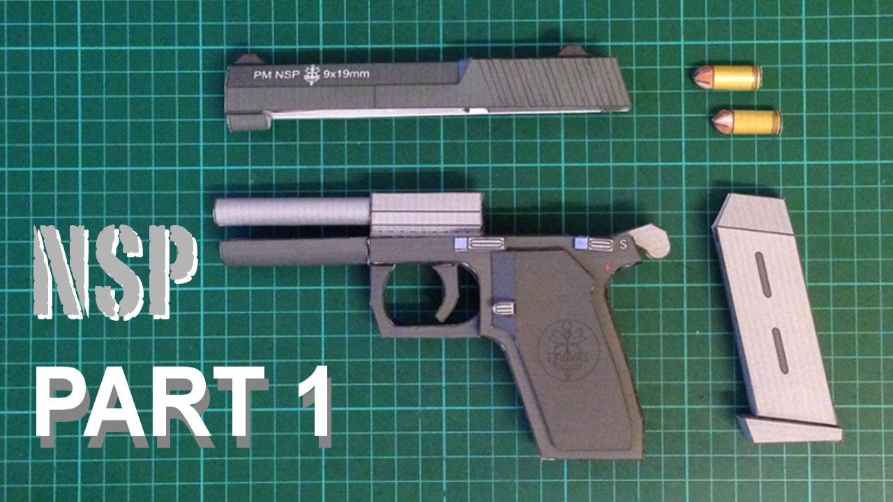 How To Make Realistic Papercraft Gun NSP Full Build Part 