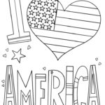 I Love America 4th Of July Coloring Page For The