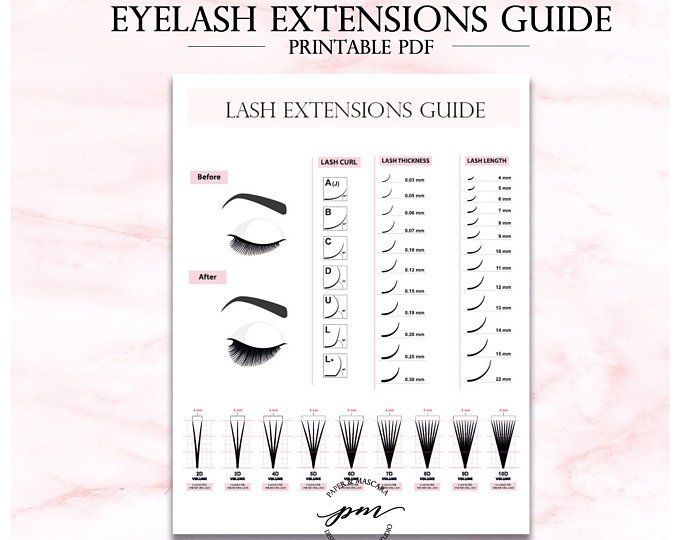 Lash Extensions Guide Printable Eyelash Extensions 