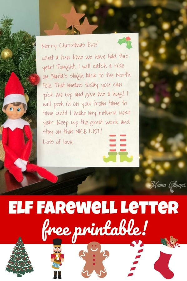 Printable Elf Farewell Letter For Christmas Eve Mama Cheaps 