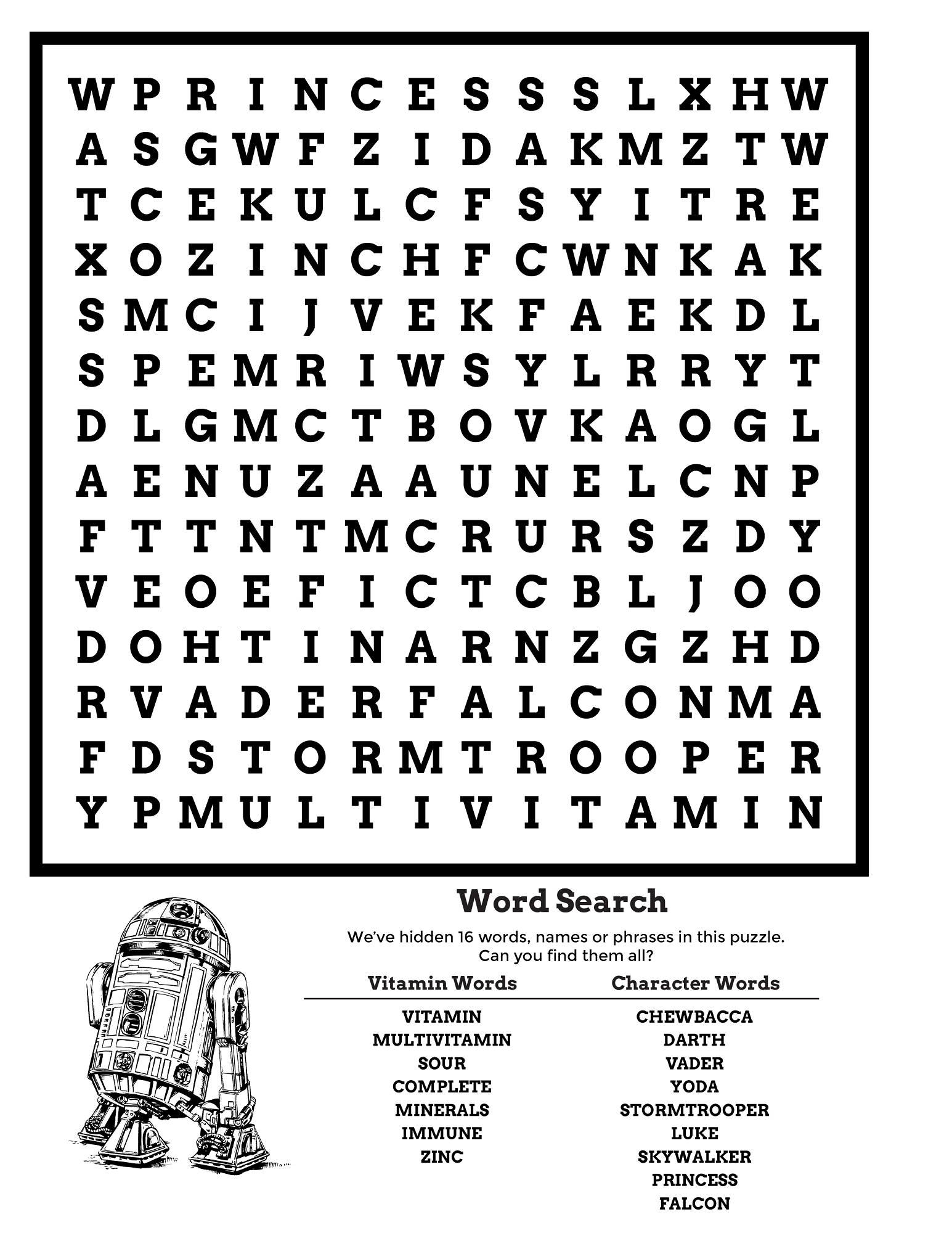 Star Wars Word Search Puzzle 2017 Activity Shelter