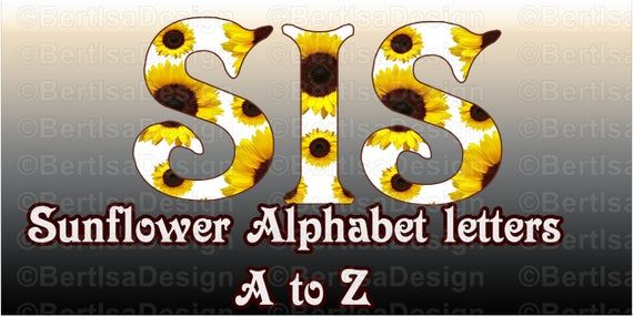 Sunflower Letters A To Z Clip Art Sunflower Alphabet 