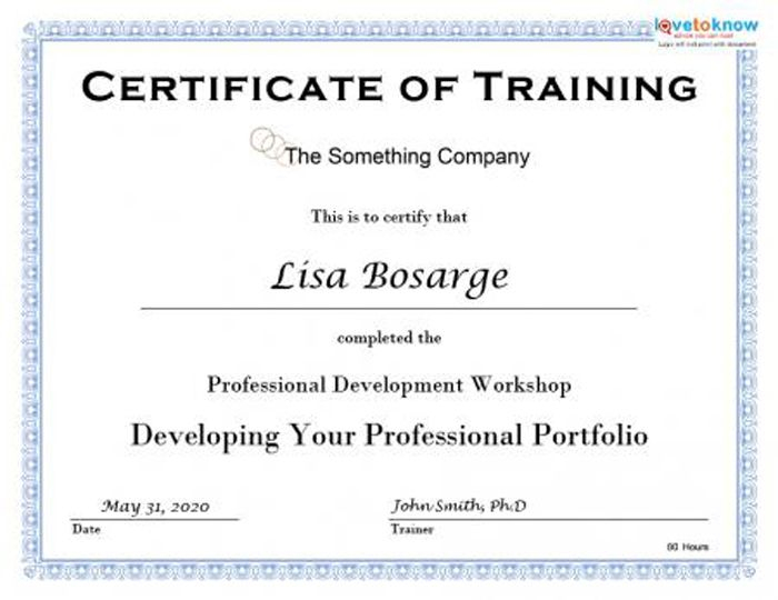 Template For Training Certificate 6 Training 