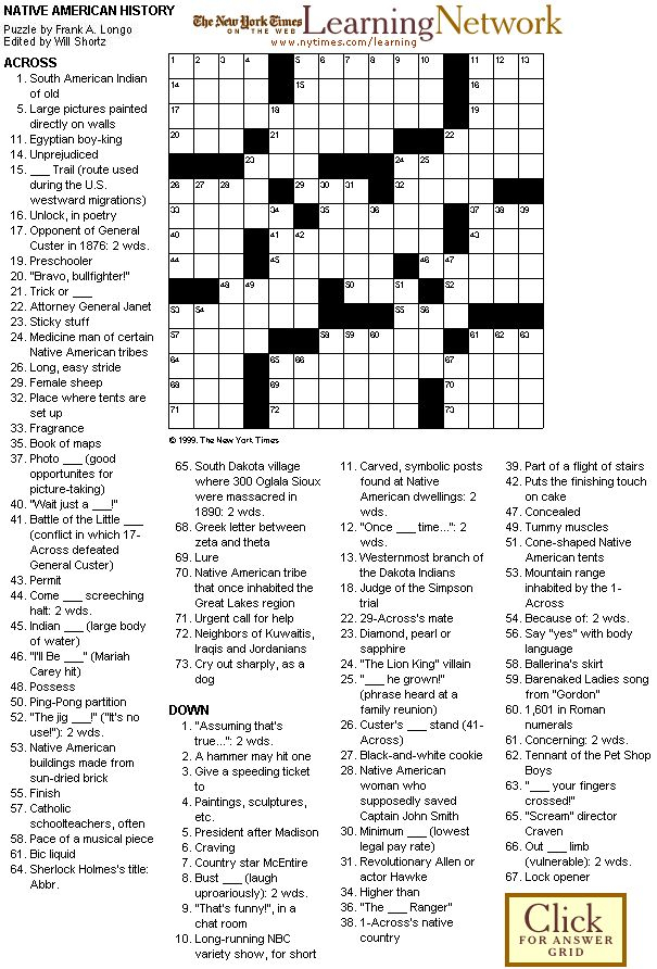 The Learning Network Free Printable Crossword Puzzles
