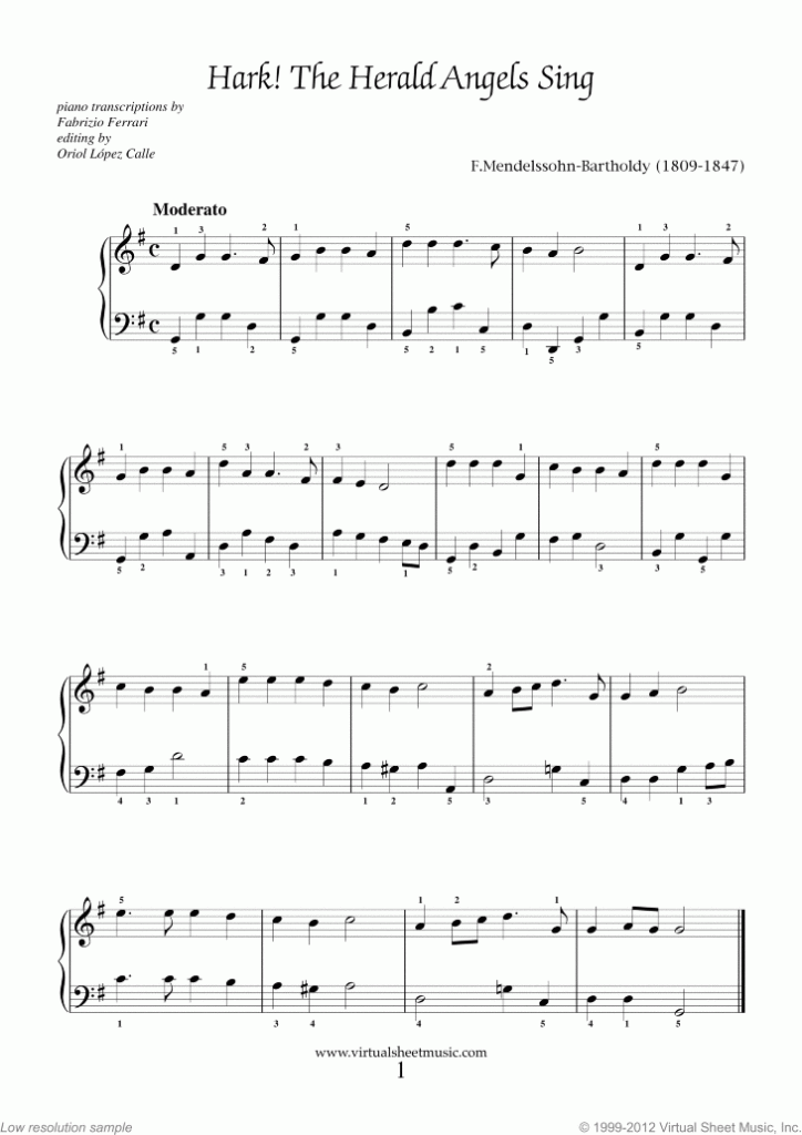 Very Easy Christmas Piano Sheet Music Songs Printable 