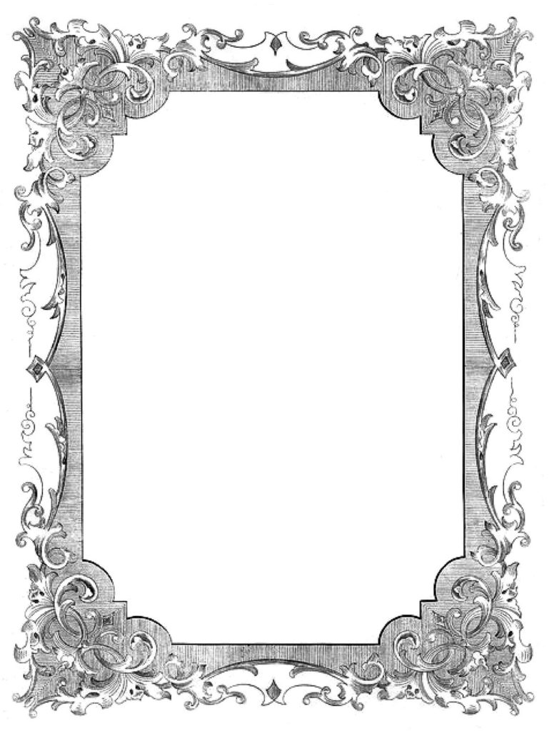 Vintage Clip Art Romantic Frames Christmas Colors 