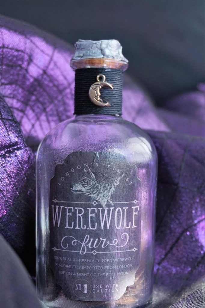Werewolf Fur Potion Bottle Halloween Decor Apothecary