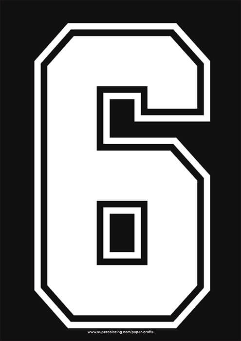 White Football Shirt Number 6 Template Free Printable 