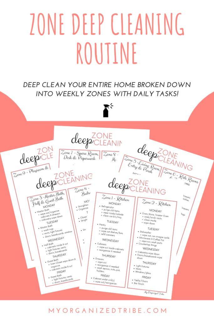 Zone Deep Cleaning Routine Free Printable My Organized 