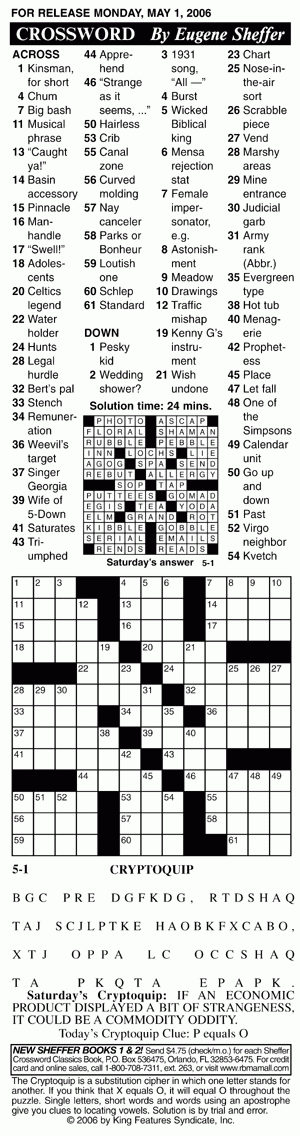 Chinn Blog Sheffer Crossword