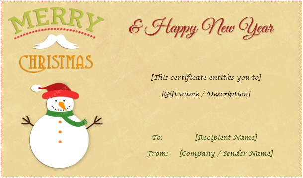 Christmas Gift Certificate Template 15 Gift Templates