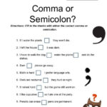 Comma And Semicolon Practice Worksheets Worksheets Master