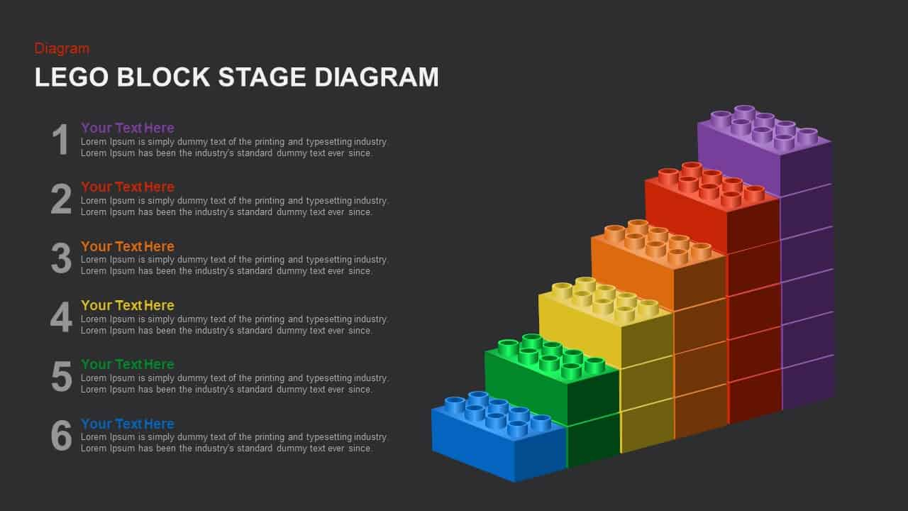Lego Block Stage Diagram PowerPoint Template And Keynote