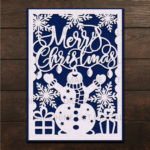 Merry Christmas Card Papercut Svg Laser Cut Cricut