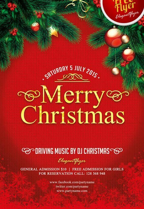 Merry Christmas Free PSD Flyer Template Free Christmas 