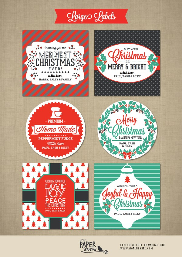 Merry Christmas Labels By Little Paper Sparrow Free 