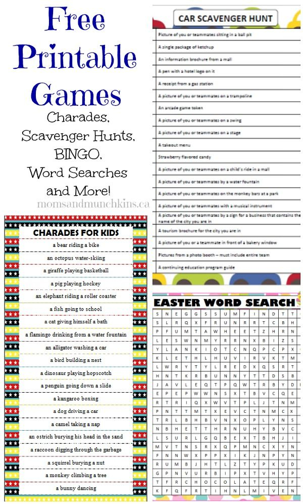 Printable Games For The Entire Family Moms Munchkins 