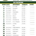 Printable Green Bay Packers Schedule 2019 Season Green