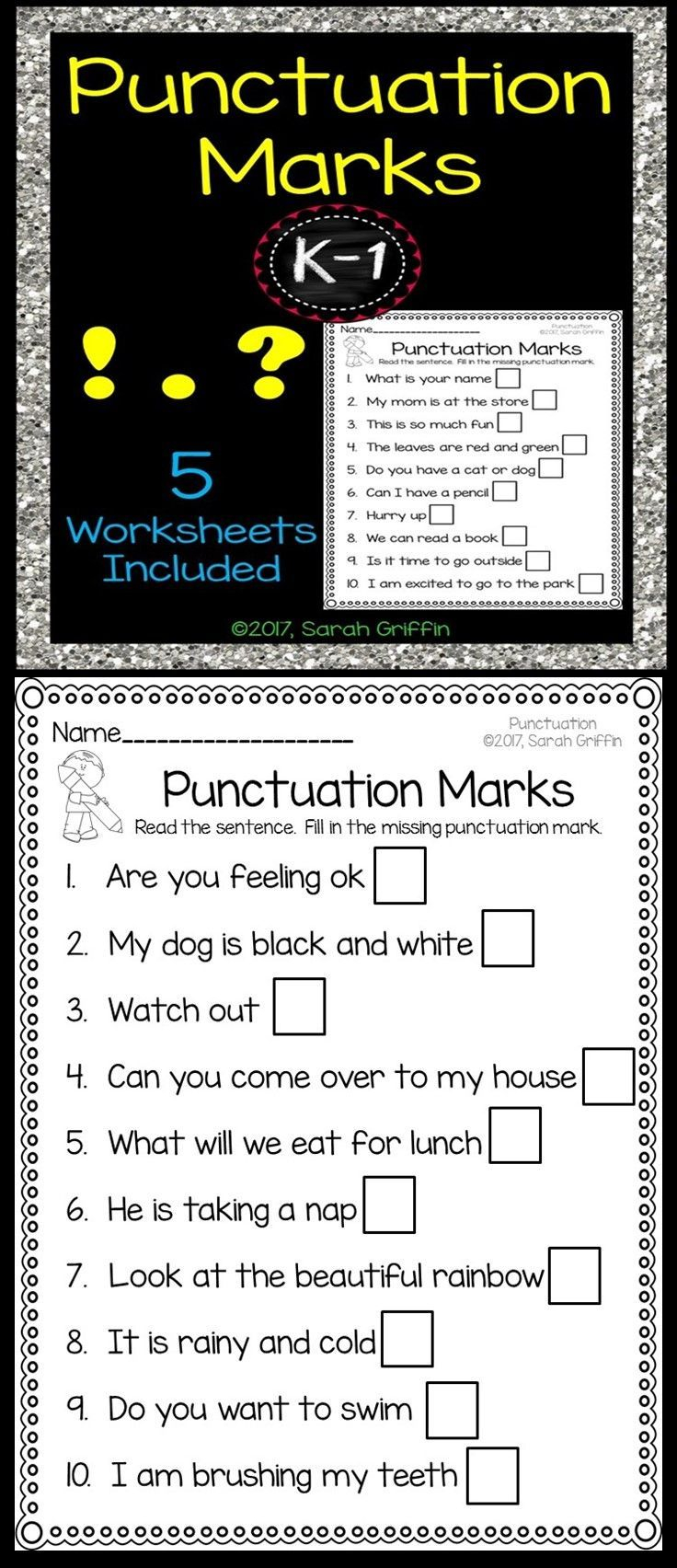 Punctuation Marks Worksheets Student Teaching Reading 