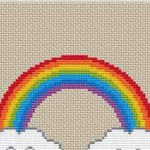 RAINBOW AND CLOUDS FREE AND EASY PRINTABLE CROSS STITCH